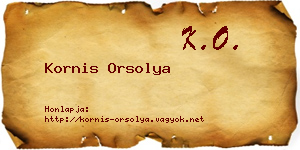 Kornis Orsolya névjegykártya